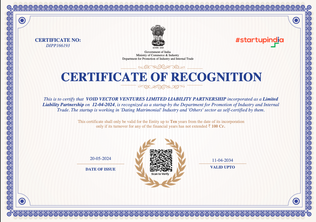 Startup India Certificate